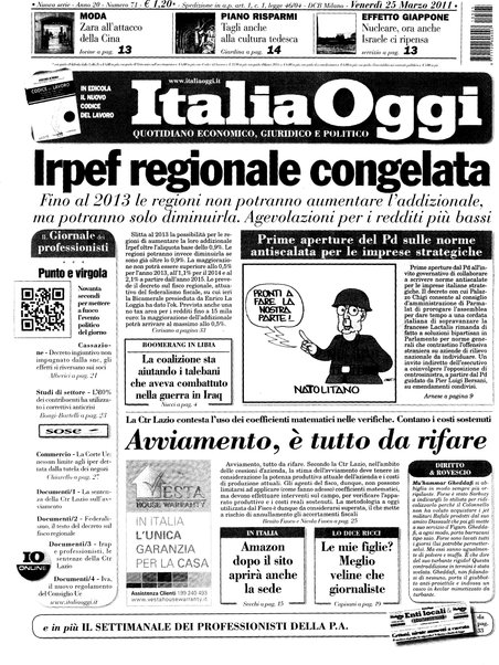 Italia oggi : quotidiano di economia finanza e politica